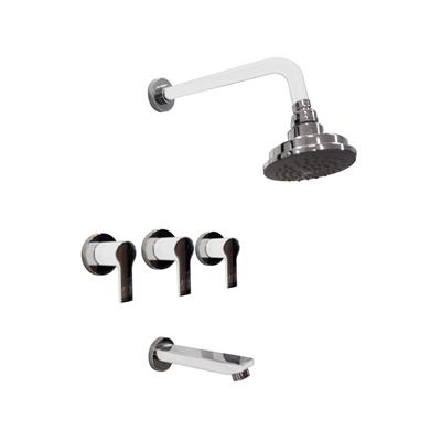 Griferia Para Bañera Blanco-Cromo Para Embutir Estalgrif Jena 105/030