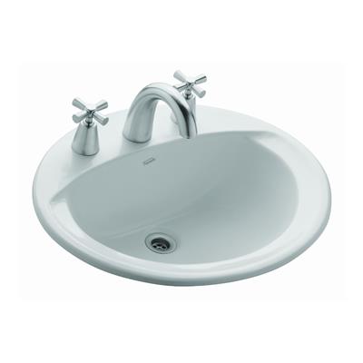 Lavatorio Sobre Mesada Ferrum Con 3 Agujeros Ovalada Blanco LO8FB