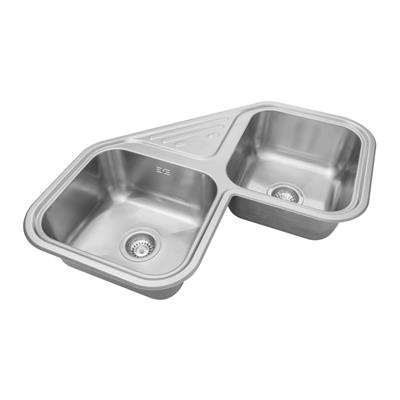 Pileta De Cocina Esquinera Doble Acero 304 Johnson Axa 78X78X18 D78A