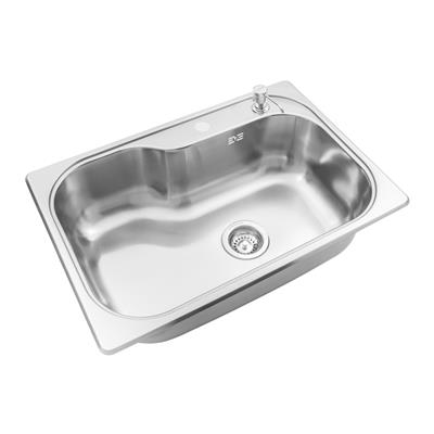 Pileta De Cocina Simple Acero 304 Johnson Luxor Compact Dosificador Derecho Si71A