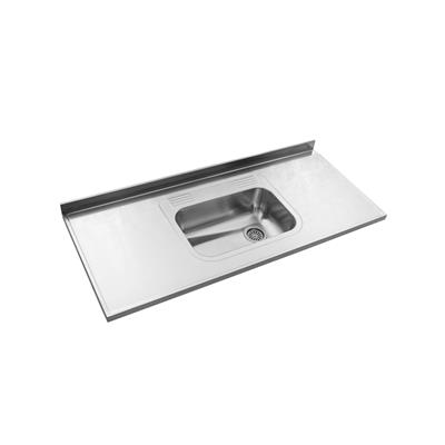 Mesada De Acero 430 Johnson 140Cm Con Pileta Simple Central ZZ52