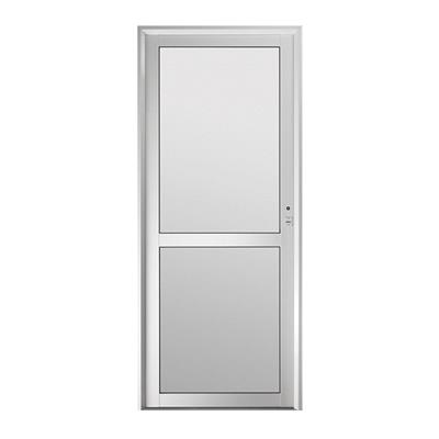 Puerta de Aluminio Blanco Nexo Clasic Tablero Tubular R36 Izquierda Vidrio Entero 85x200 C
