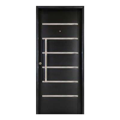 Puerta Ciega Nexo 7 Tableros Con Detalles En Acero Inoxidable Derecha 85 G780