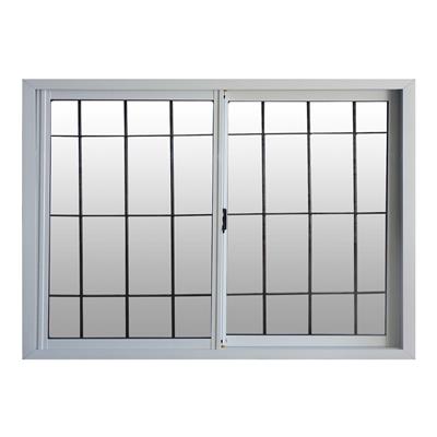 Ventana Corrediza de Aluminio Blanco Nexo Eco Con Reja Vidrio Entero 100 X 90 L1143