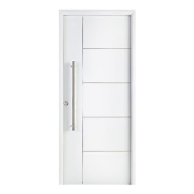Puerta Nexo Deluxe de 5 Tableros Mano Derecha Con Detalles En Acero Inoxidables D500