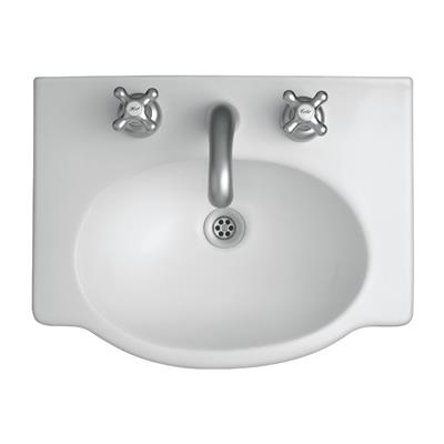 Bacha Baño Mesada Lavatorio Ferrum Venecia 3 Agujeros 48Cm Blanco L4V3Jb