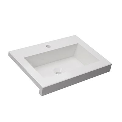 Bacha Baño Mesada Vanit Schneider Terra 1 Agujero De Encastre 60 Cm Marmolina MT60M/MS60T1