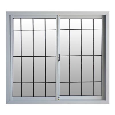 Ventana Corrediza de Aluminio Blanco Nexo Eco Con Reja y Vidrio Entero 120X110 L1164