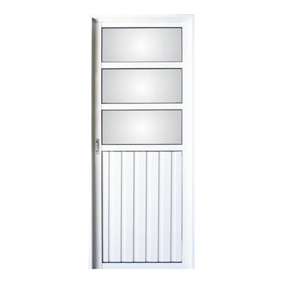 Puerta Combinada Nexo Eco Mano Derecha 1/2 Vidrio Repartido Horizontal 80x200 L030