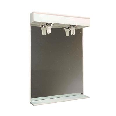 Espejo Laqueado Con 2 Luces Y Repisa Enria Blanco 65X82 116 N-1