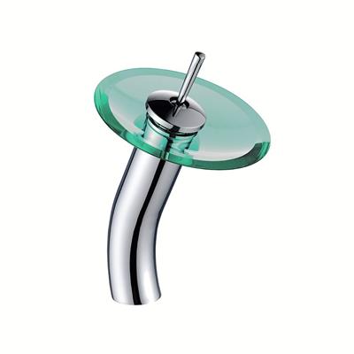 Griferia Para Lavatorio Pico Alto Circular Vidrio Monocomando Aqualia Sevilla Cromo