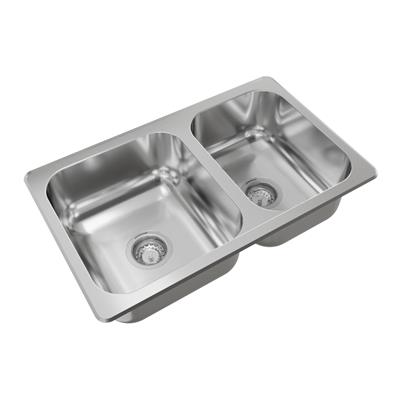 Pileta De Cocina Doble Acero 304 Johnson 70,5X43,5X18,5 R63/18F