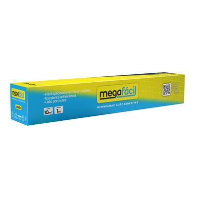 Membrana Asfaltica Megafacil Autoadhesiva 10 Mts Megaflex Con Revestimiento Blanco