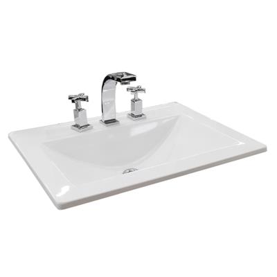 Bacha Baño Mesada Vanit Schneider 3 Agujeros De Encastre 50 Cm MarM Blanco MM50B3/MS50W3