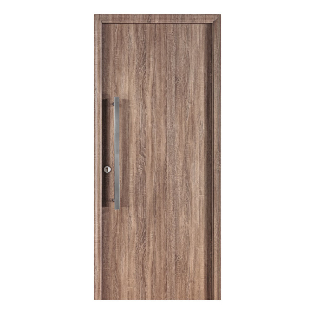Puerta Abrir Acero Oblak Eterna Cerr Multip Derecha Nogal Marco Chapa 2,00X0,80 M1100