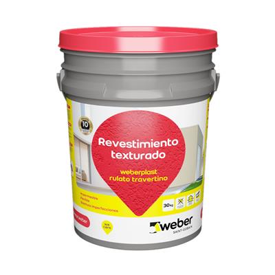 Revestimiento Acrílico Weberplast 30 Kg Weber Travertino Medio Gris Plomo 93-1605