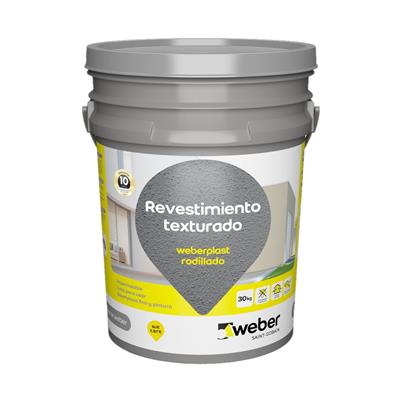 Revestimiento Acrílico Weberplast 30 Kg Weber Rodillado Gris Perla 93-1704
