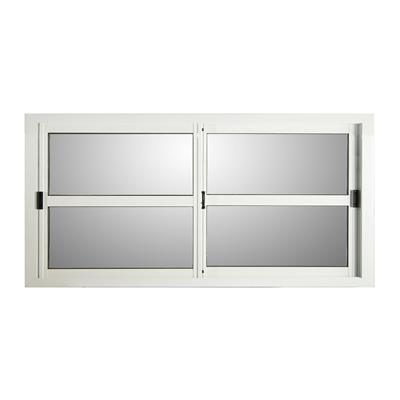 Ventana Corrediza Aluminio Nexo Moderna Blanco Vidrio Repartido Horiz 120X60 V3024