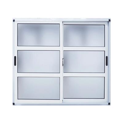 Ventana Corrediza Aluminio Nexo Moderna Blanco Vidrio Repartido Horiz 150X110 V3065