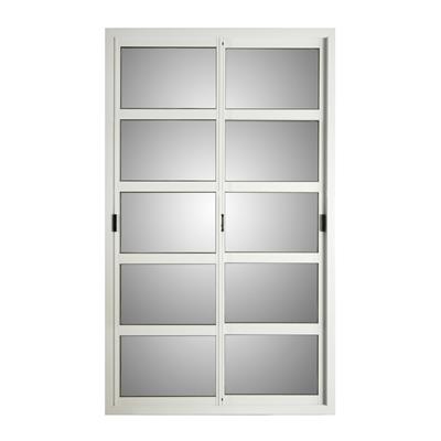 Ventana Corrediza Aluminio Nexo Moderna Blanco Vidrio Repartido Horiz 120X200 V3084