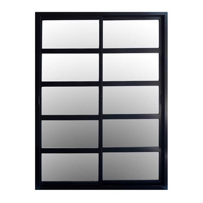 Ventana Corrediza Aluminio Nexo Moderna Negro Vidrio Repartido Horiz 150X200 W3085