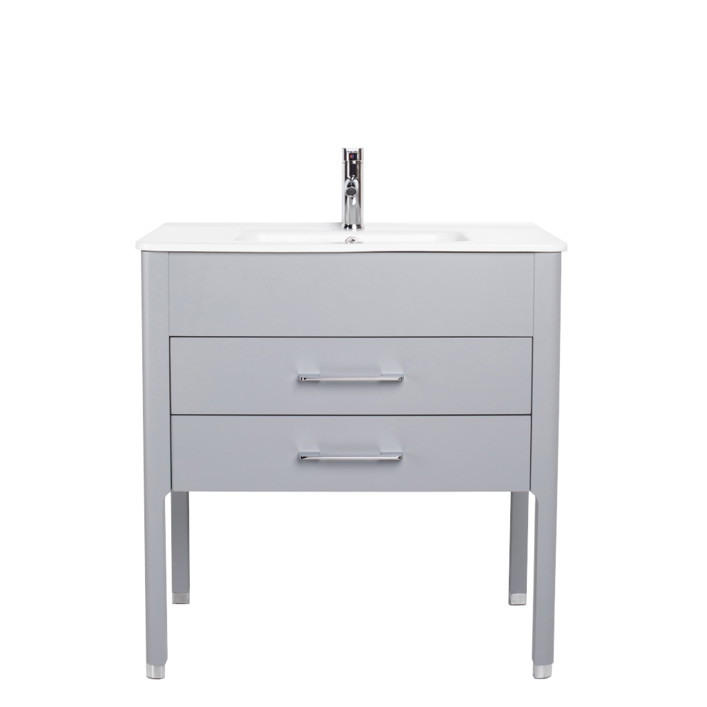 Vanitory De Pie Campi Curve Con Mesada 1A Gris CU100CG+MLS100