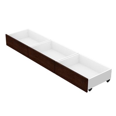Kit 3 Cajones Bajo Cama Nature Wengue Mosconi Melamina 81026