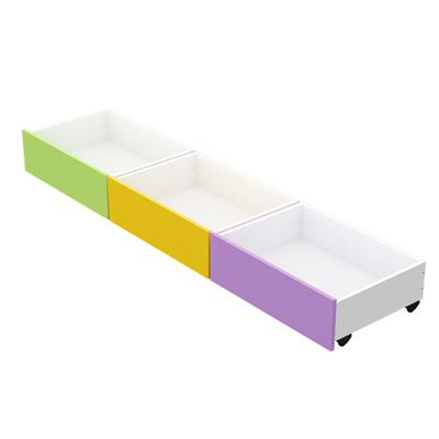 Kit 3 Cajones Bajo Cama Nature Verde Mosconi Melamina 81028
