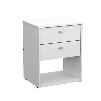 Mesa De Luz Nature 2 Cajones Blanco Mosconi Melamina 56668