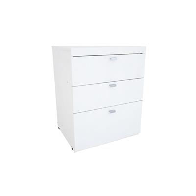 Mesa De Luz Nature 3 Cajones Blanco Mosconi Melamina 80950