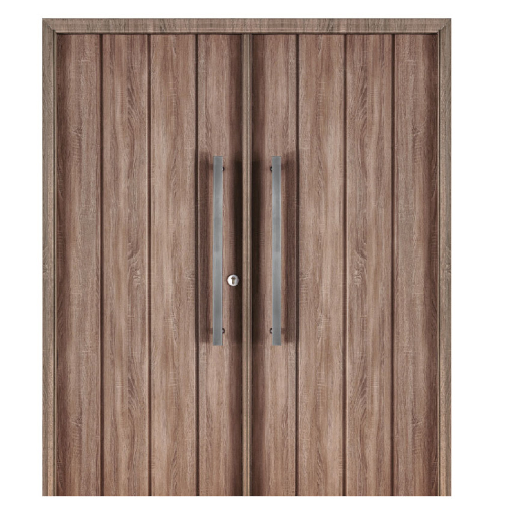 Puerta Doble De Abrir Izquierda Oblak Eterna 1115 Nogal 2 Hojas Marco De Chapa 90  2.2
