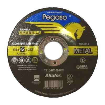 Disco Desbaste PEGASO115X6mm Centro Dep Y115-M-S-DC6