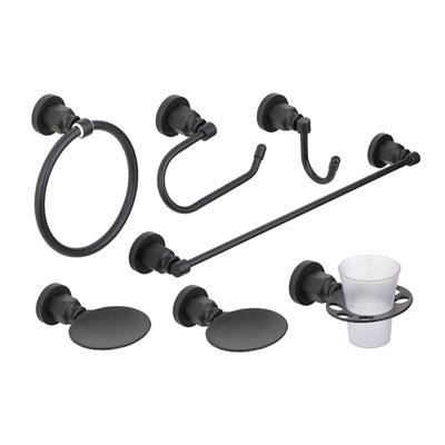 Kit de Accesorios de Baño Vintage Haaz 8 Piezas Negro 351/180-10