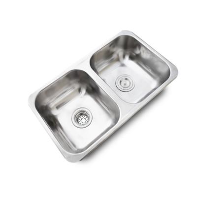 Pileta Doble Aisi 304 Dhinox C/Sop 59X34X18 H59/18