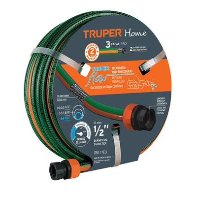 Manguera 1/2 Truper Plastica 3 Capas 10 Mts 16050