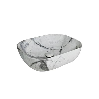 Bacha De Apoyar Ferrum Petra Marmolada Blanca LK397