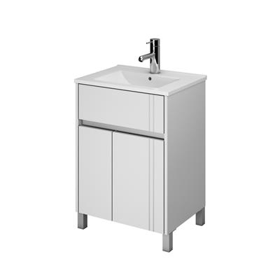 Vanitory De Pie Blanco Brillante Sin Mesada Schneider Nature 50 V50NAPBB