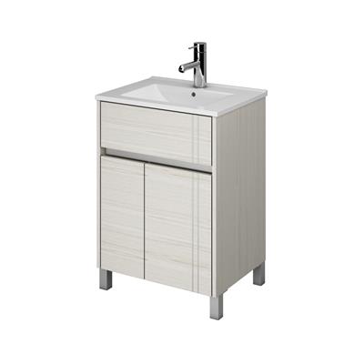 Vanitory De Pie Blanco Texturado Sin Mesada Schneider Nature 70 V70NATXB