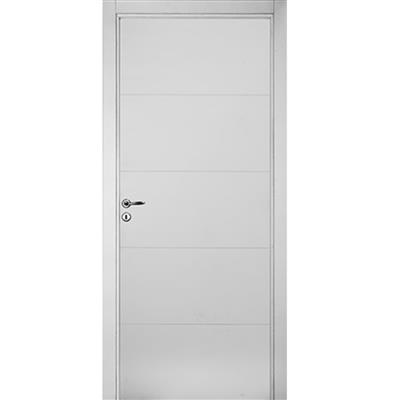 Puerta Placa De Abrir Derecha Oblak Dommo (H) Mdf Blanco Simple Contacto Marco De Aluminio