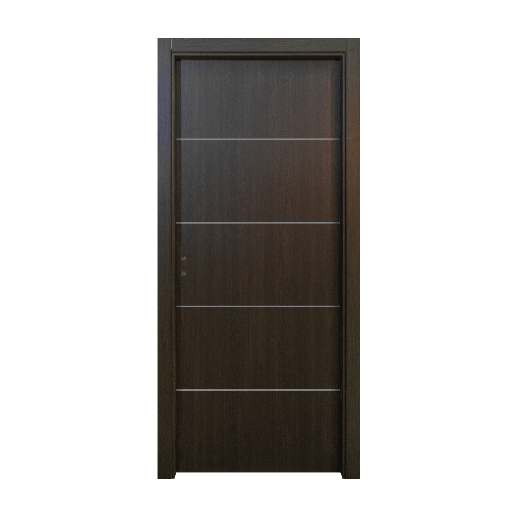 Puerta Placa Oblak Teks (H) Sc 2,20 Wengue Marco de Madera 70x20 Derecha