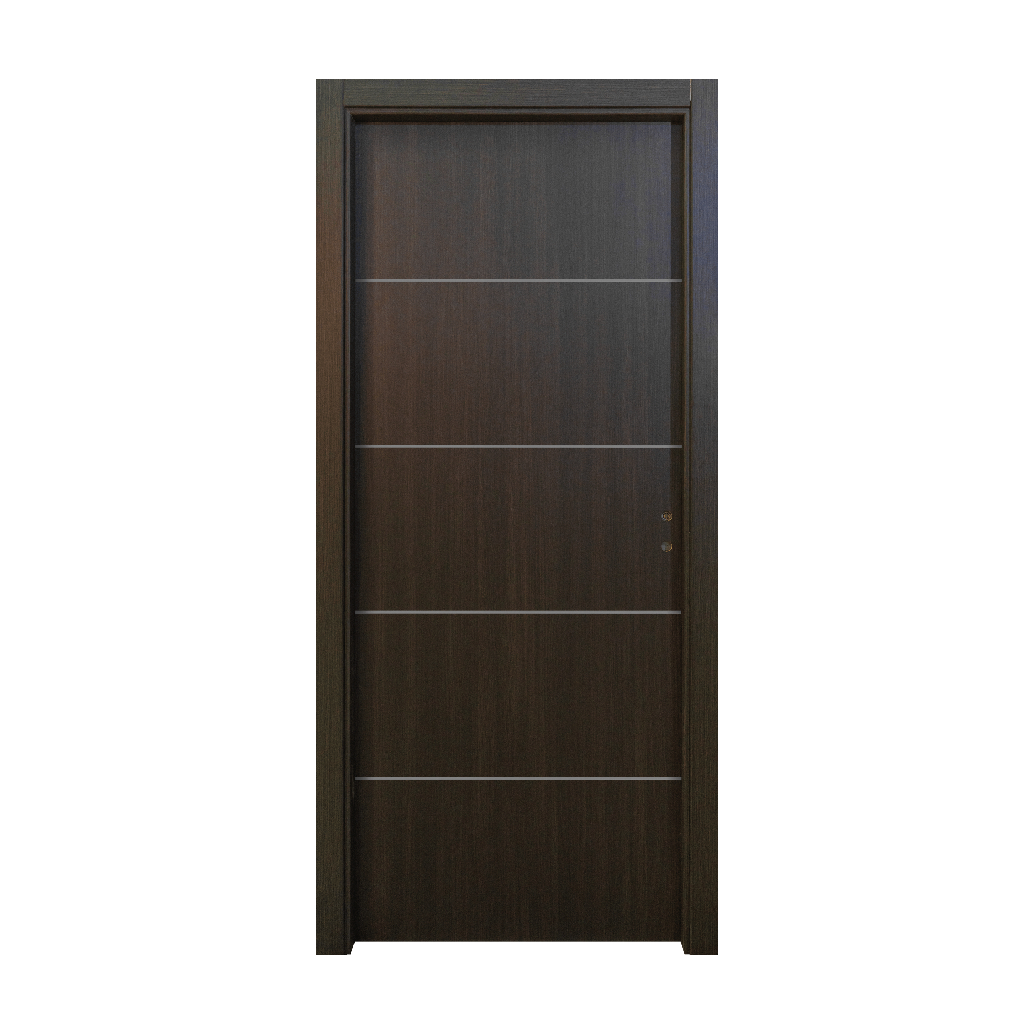 Puerta Placa Oblak Teks (H) Sc 2,20 Wengue Marco de Madera 80x20 Izquierda