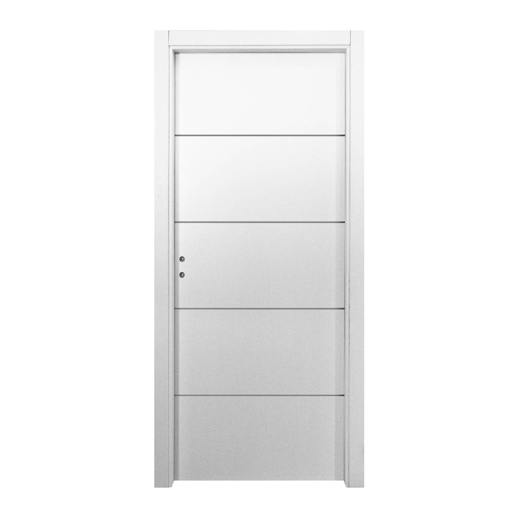 Puerta Placa Oblak Teks (H) Sc 2,20 Blanco Marco de Madera 90x10 Derecha