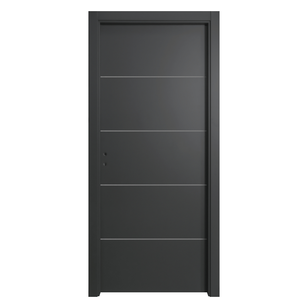 Puerta Placa Oblak Teks (H) Sc Grafito Marco de Madera 80x20 Derecha