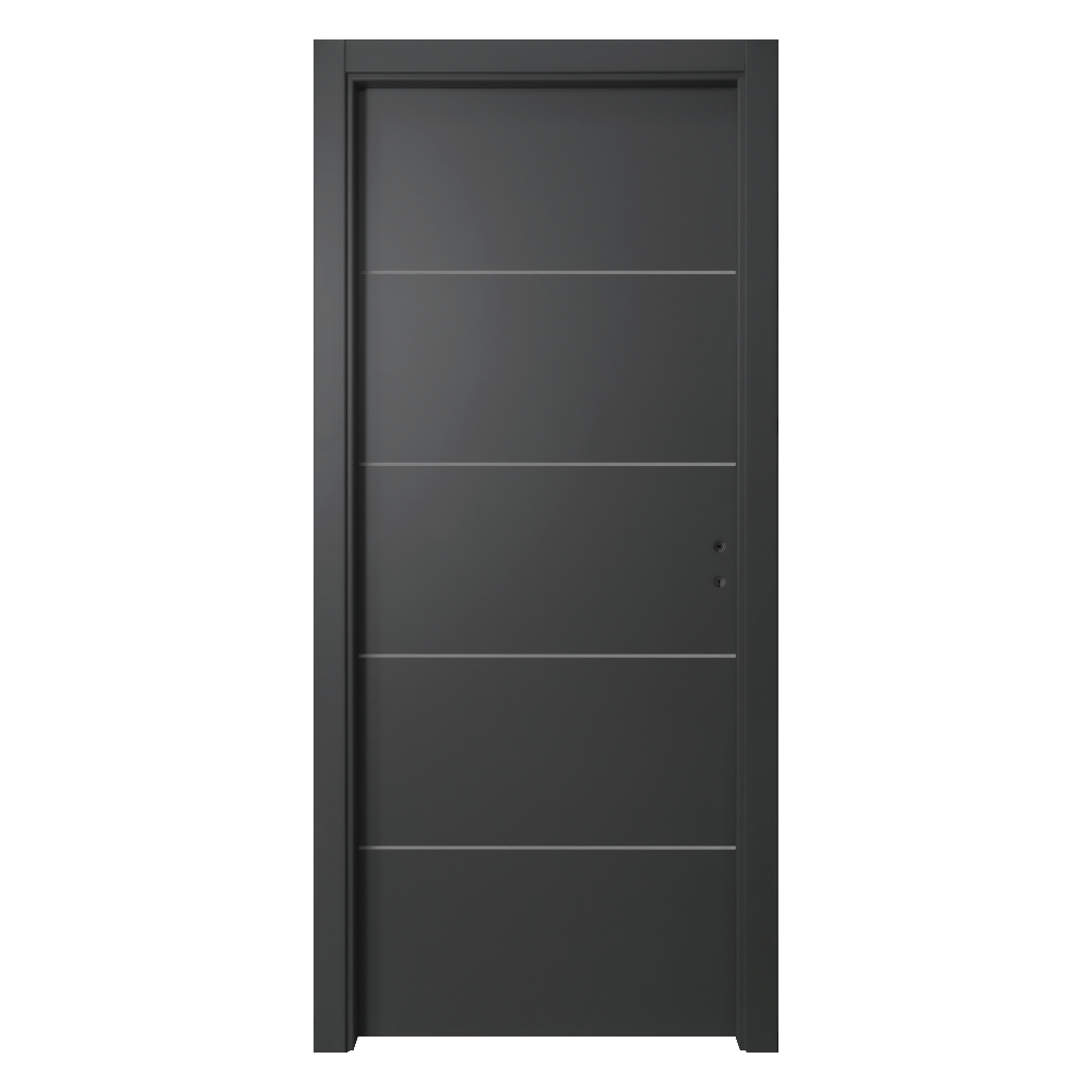 Puerta Placa Oblak Teks (H) Sc Grafito Marco de Madera 80x20 Izquierda