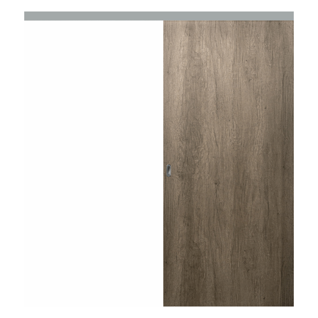 Puerta Corredera Externa Oblak Teks (L) Sc Nogal 70 C/Kit Herr.