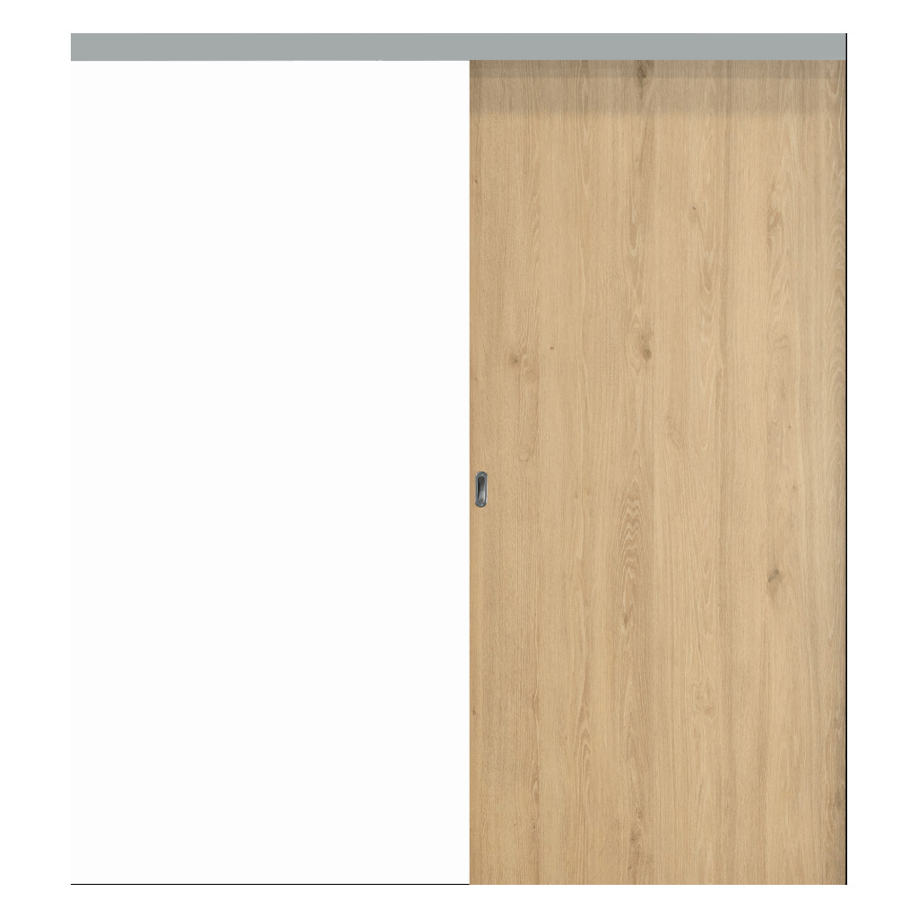 Puerta Corredera Externa Oblak Teks (L) Sc Roble Nat 80 C/Kit Herr.