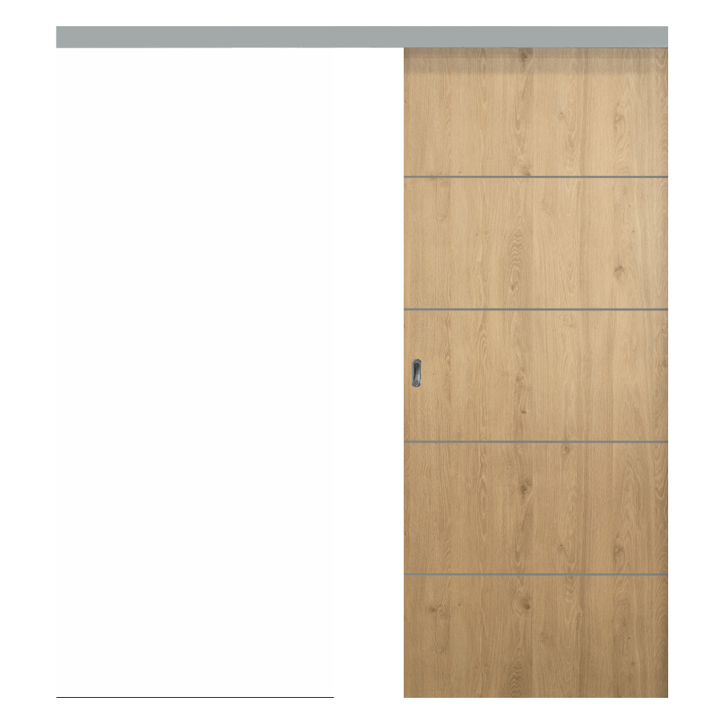 Puerta Corredera Externa Oblak Teks (H) Sc Roble Nat 80 C/Kit Herr.