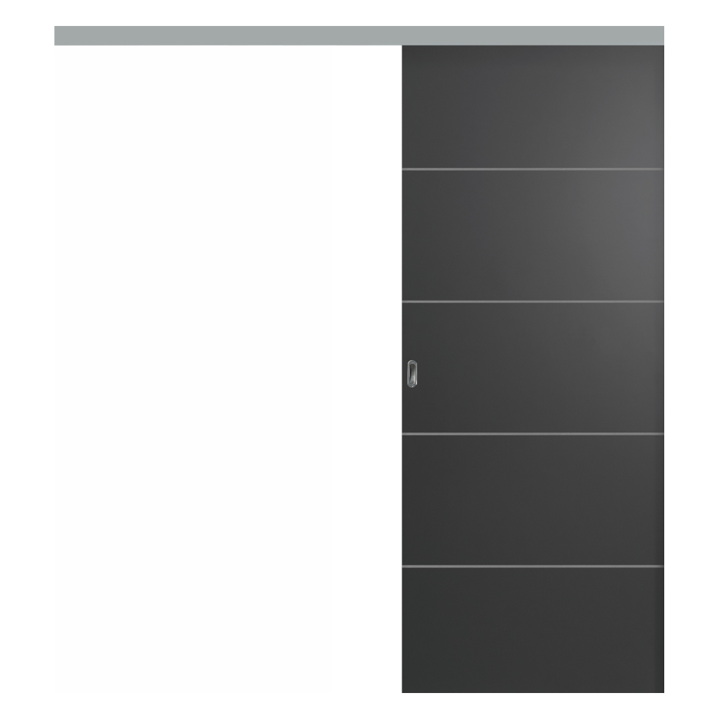 Puerta Corredera Externa Oblak Teks (H) Sc 2,20 Grafito X 90 C/Kit Herr.