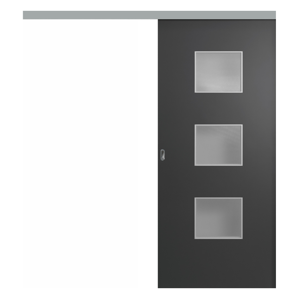 Puerta Corredera Externa Oblak Teks (Q) Sc Grafito 70 C/Kit Herr.