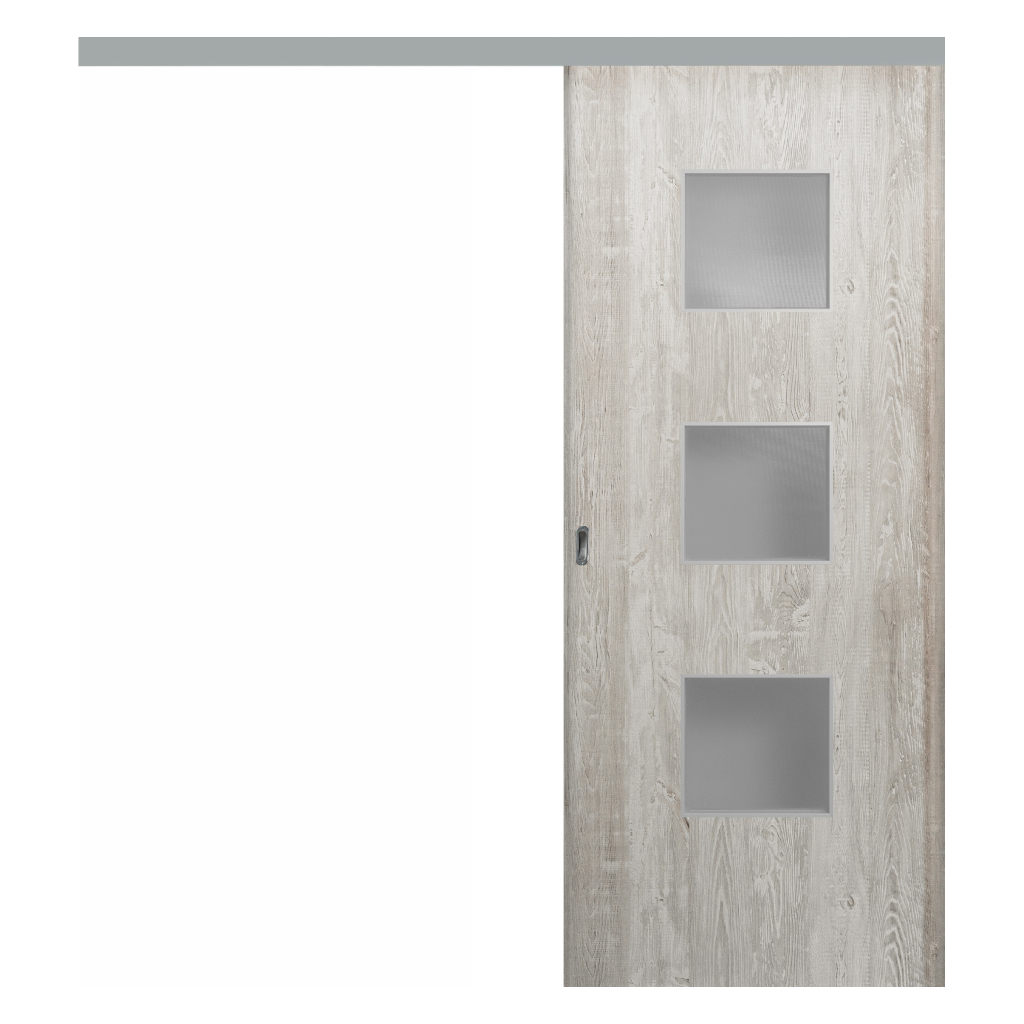 Puerta Corredera Externa Oblak Teks (Q) Sc 2,20 Nevada X 80 C/Kit Herr.